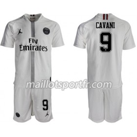 Maillot de Foot Paris Saint Germain Cavani 9 Jordan Blanc Enfant Troisieme 2018/19
